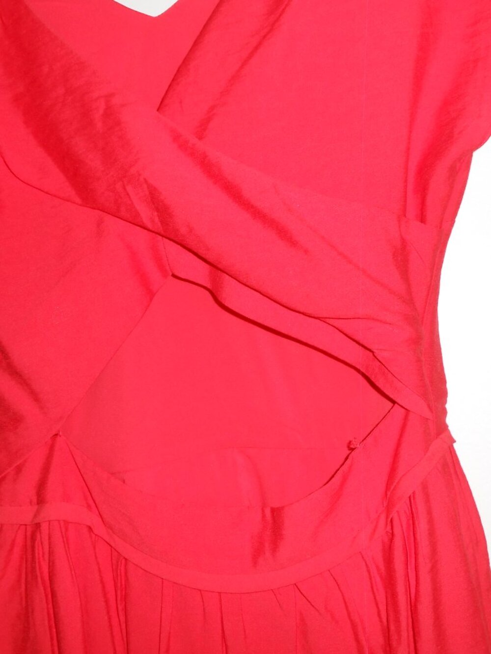 Armani Exchange, mini red/orange dress, size 6 solid V neck nice back design - Picture 6 of 7